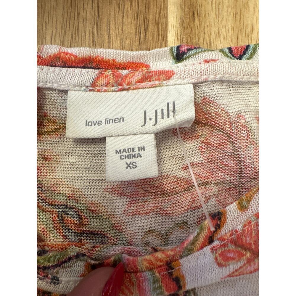 J Jill Love Linen White and Orange Paisley Tank top Womens XSmall - Picture 3 of 5